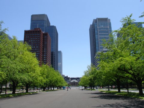 Tokyo Station from the Palace